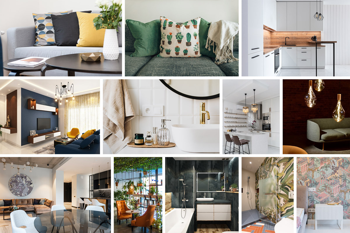 Collage of reference images for interior design